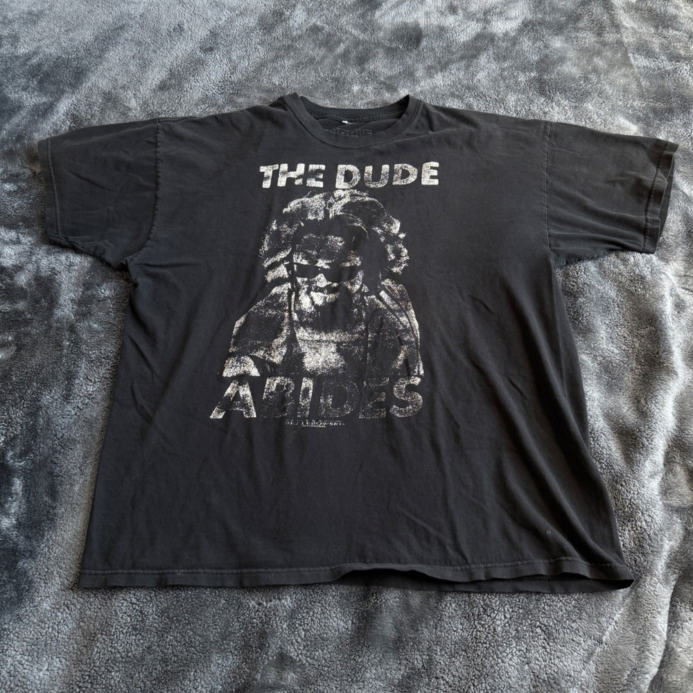 Ripple Junction The Big Lebowski The Dude Abides Mens Black Graphic T-Shirt XL